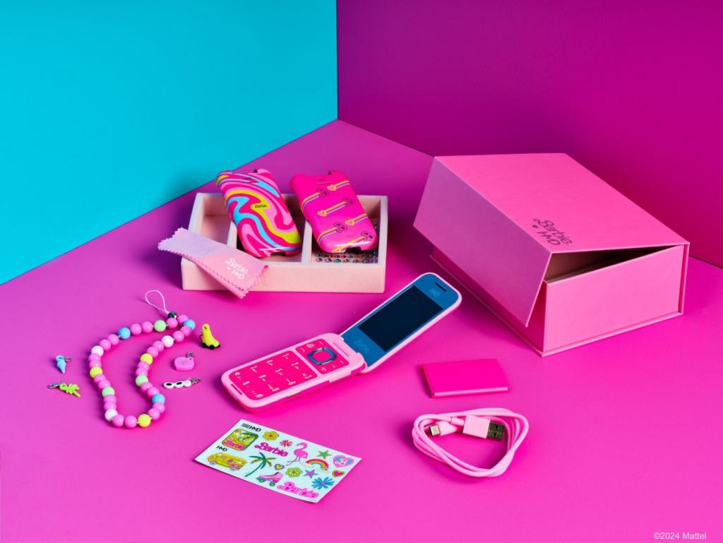 HMD Barbie Phone in vibrant pink color