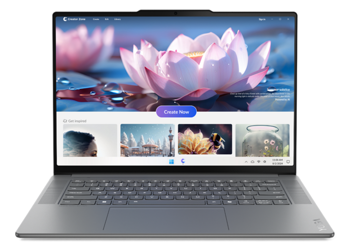 Lenovo Yoga Slim 7i Aura Edition showcasing advanced features