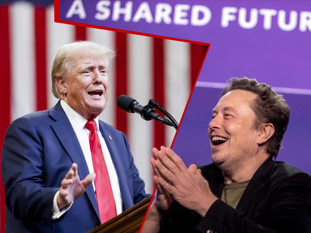 Elon Musk and Donald Trump during a live discussion on X