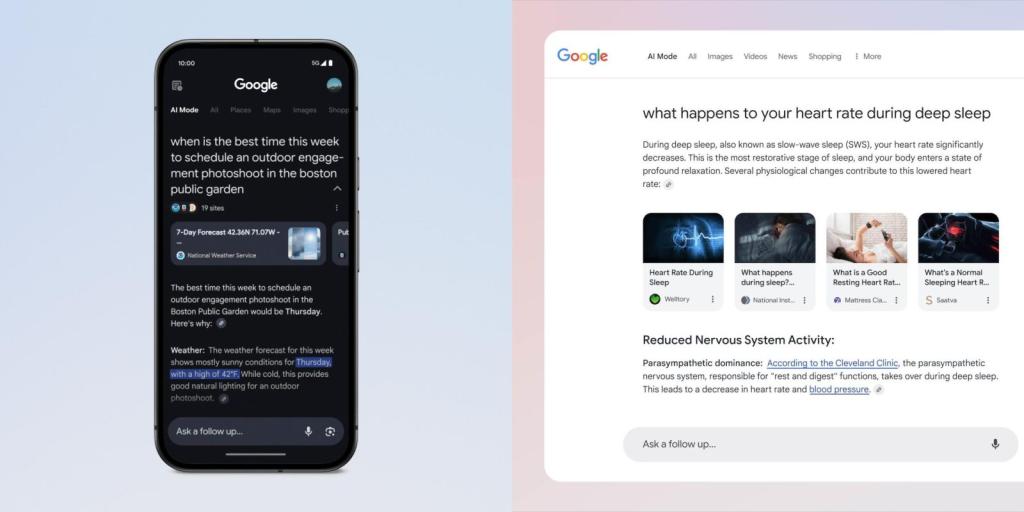 Users engaging with Google's AI search interface